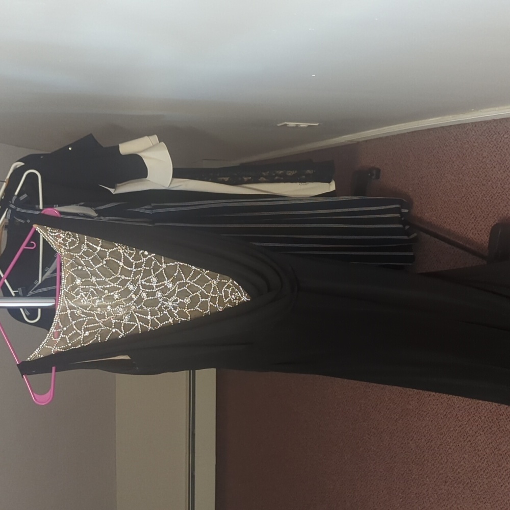 Jovani black rhinestone maxi dress